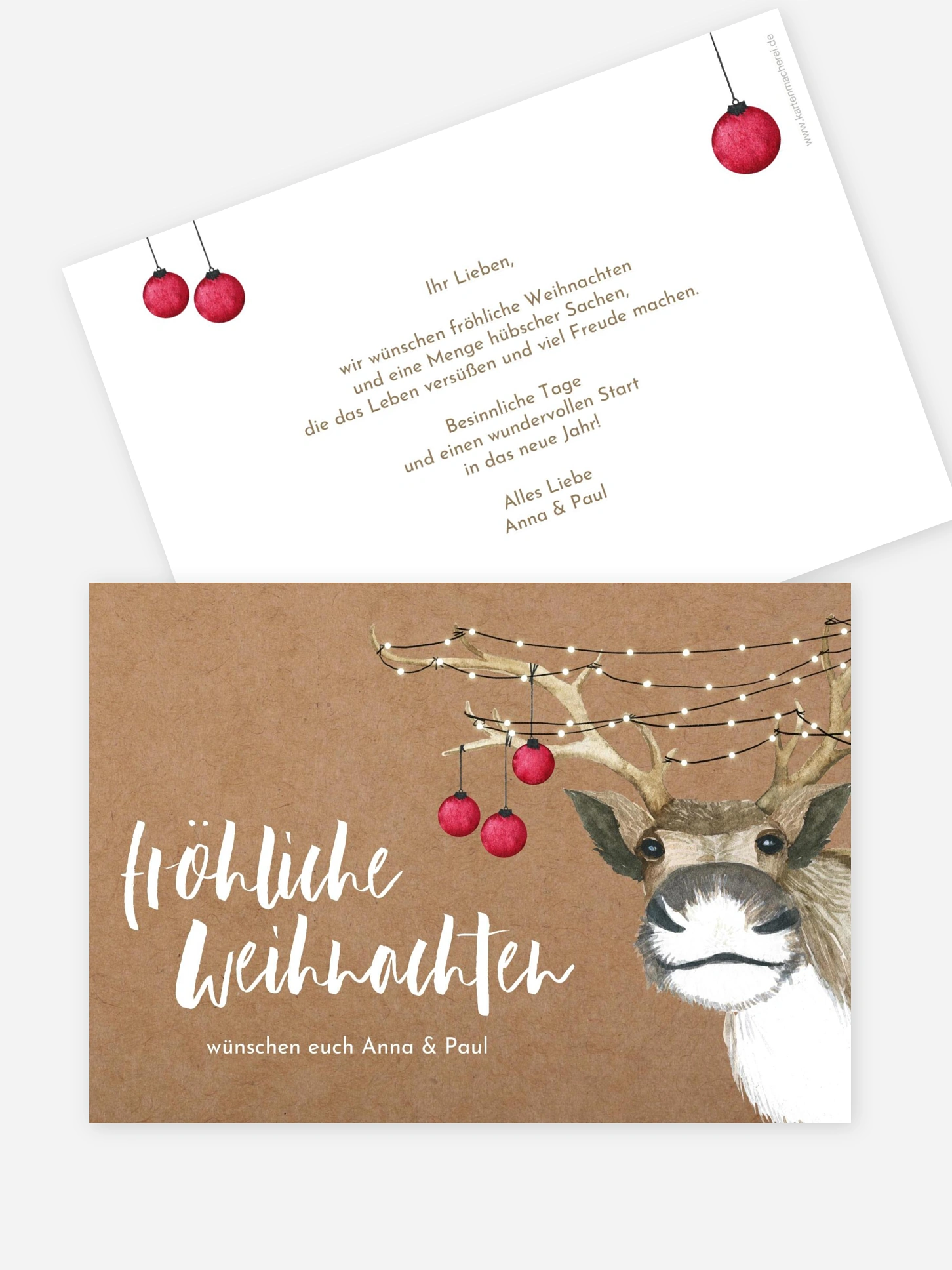 Weihnachtskarte Reindeer ohne Foto