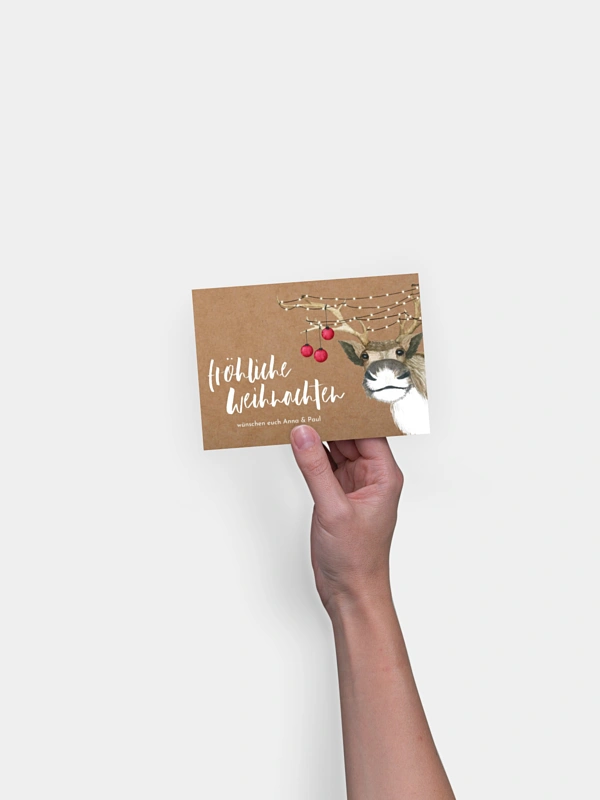 Weihnachtskarte Reindeer ohne Foto