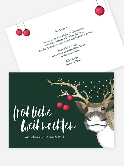 Weihnachtskarte Reindeer ohne Foto