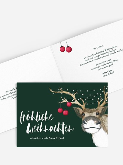 Weihnachtskarte Reindeer ohne Foto