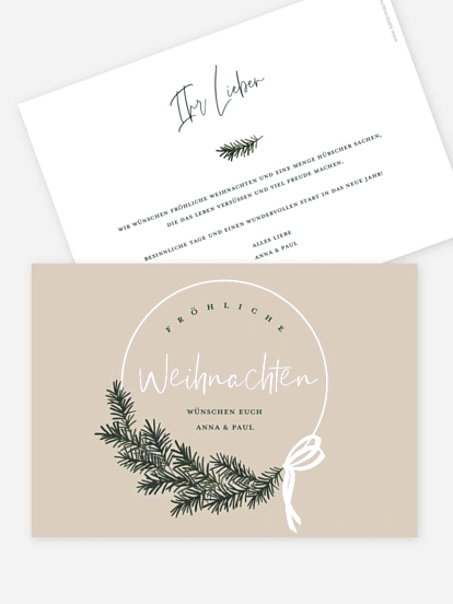 Weihnachtskarte Golden Joy ohne Foto