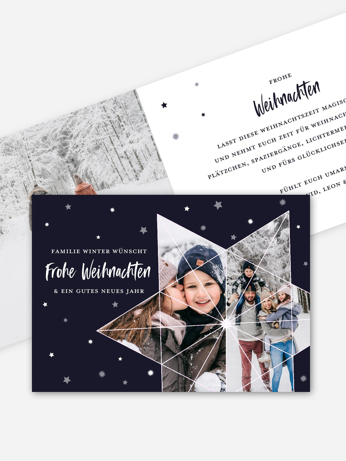 Weihnachtskarte Sterncollage
