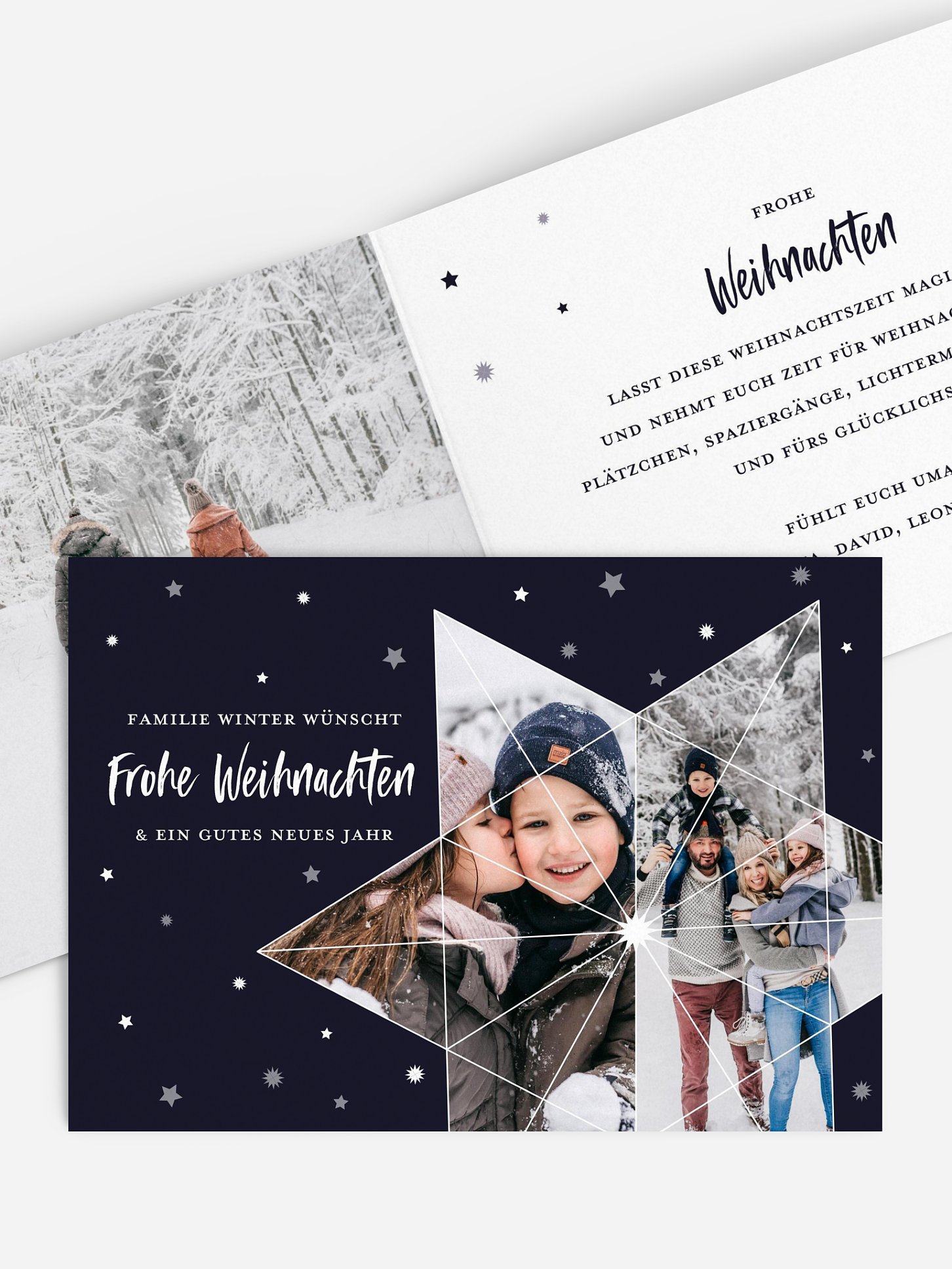 Weihnachtskarte Sterncollage