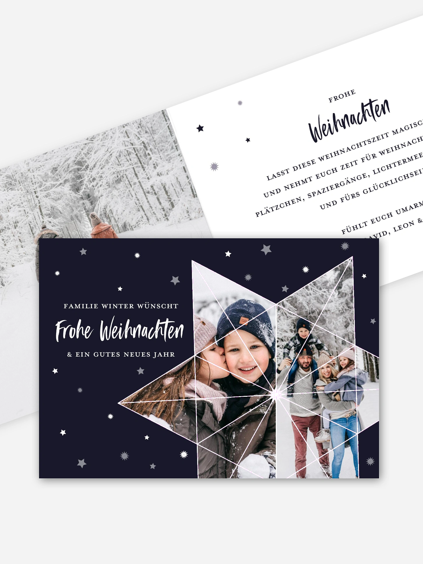 Weihnachtskarte Sterncollage