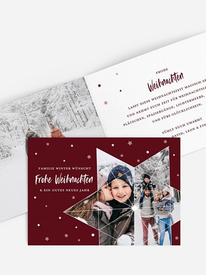 Weihnachtskarte Sterncollage