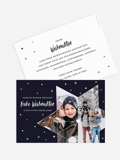 Weihnachtskarte Sterncollage