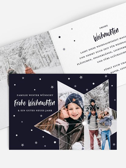 Weihnachtskarte Sterncollage