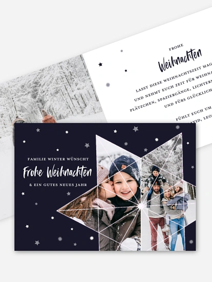 Weihnachtskarte Sterncollage