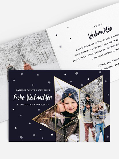 Weihnachtskarte Sterncollage