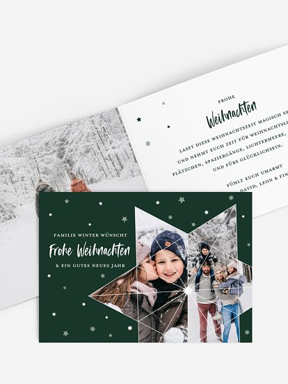 Weihnachtskarte Sterncollage