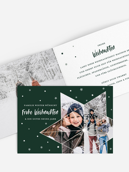 Weihnachtskarte Sterncollage