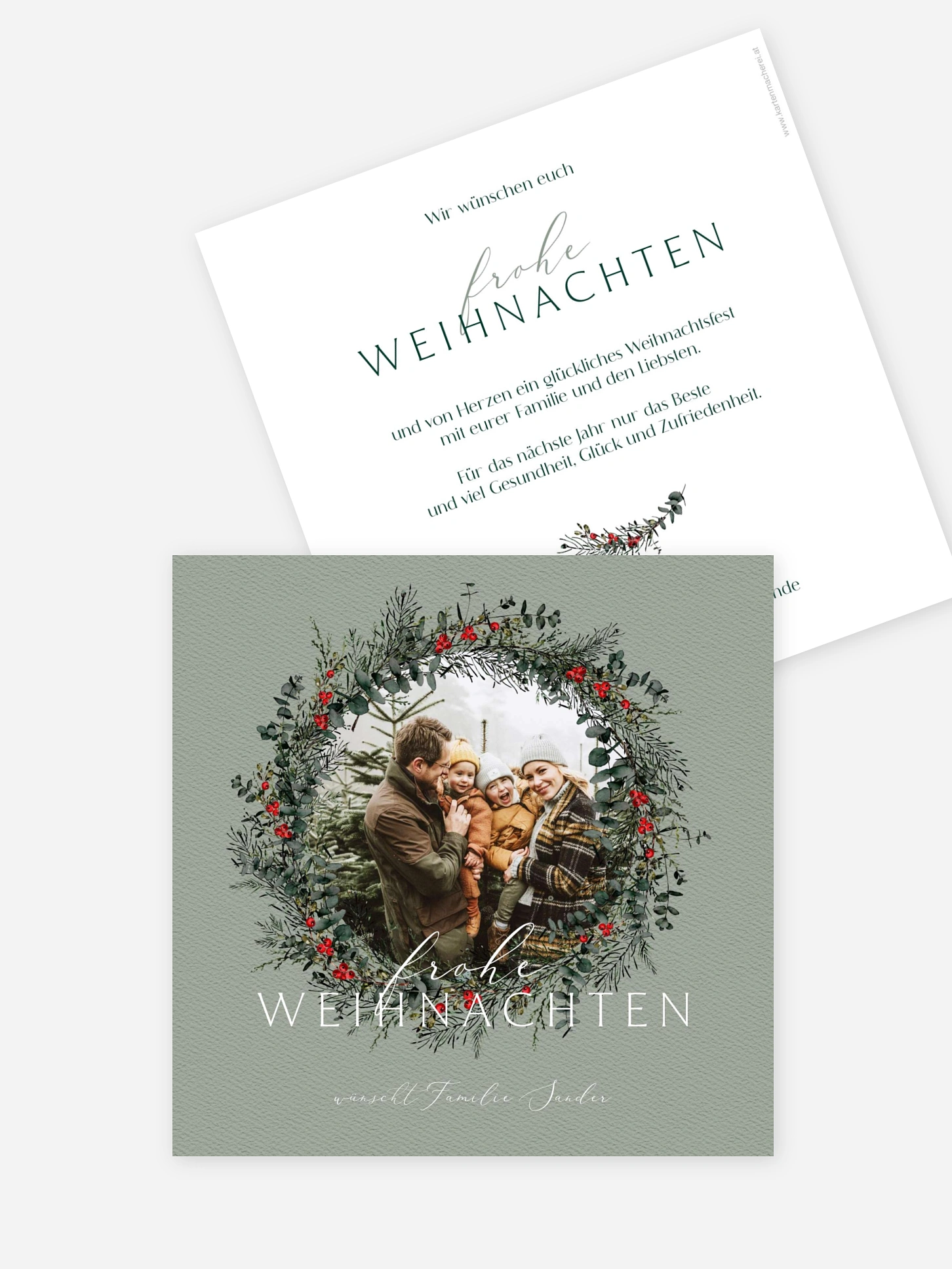 Weihnachtskarte Classic Wreath