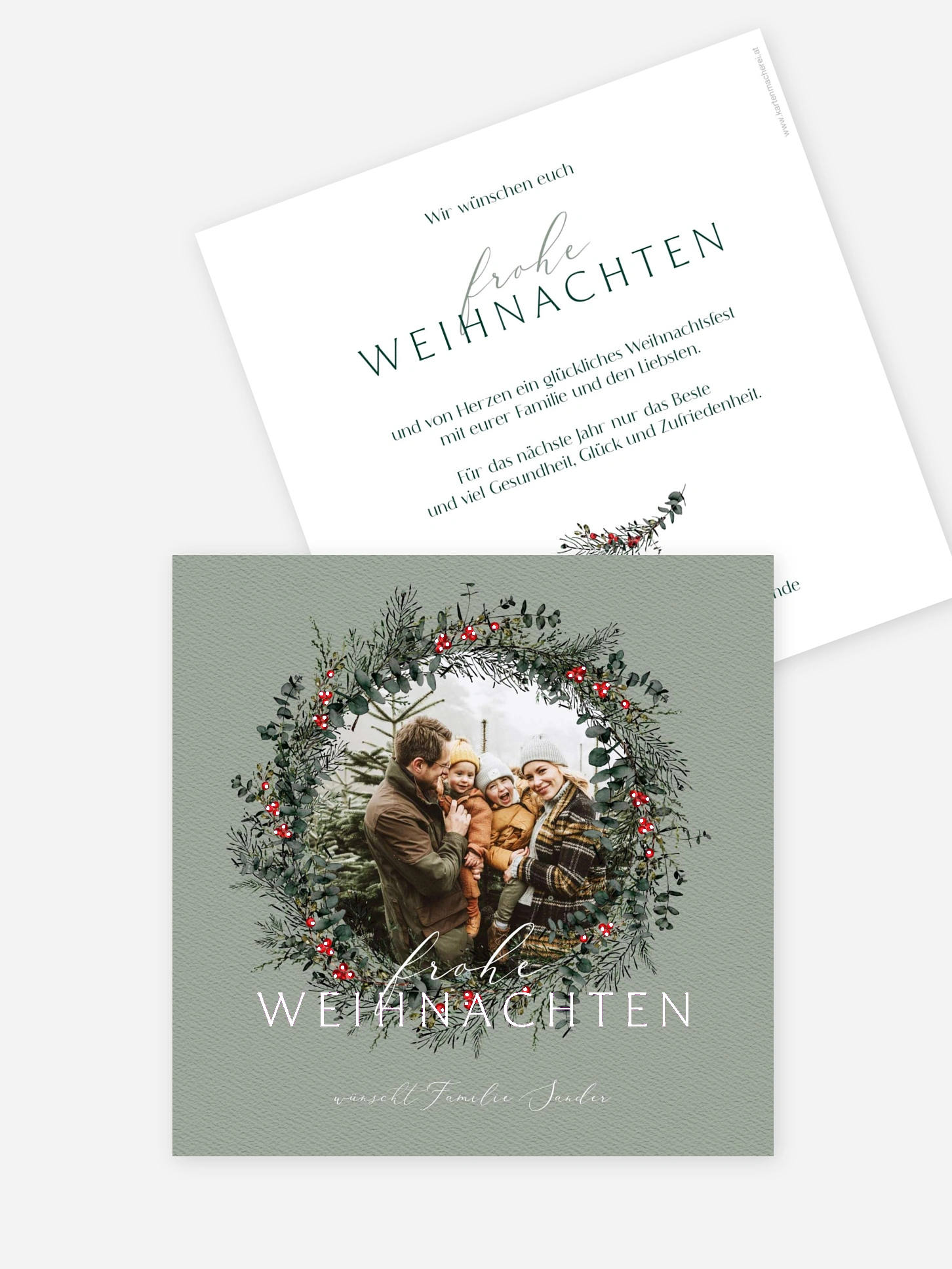 Weihnachtskarte Classic Wreath