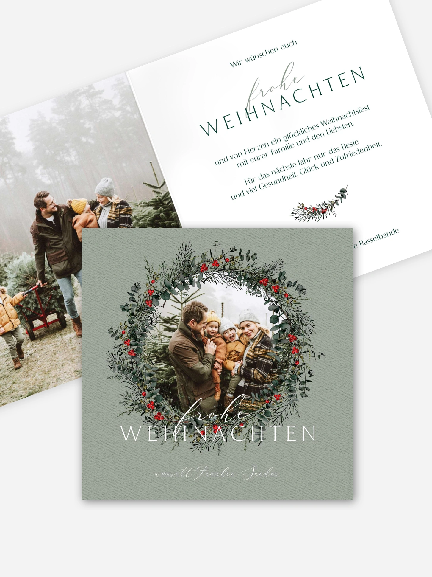 Weihnachtskarte Classic Wreath