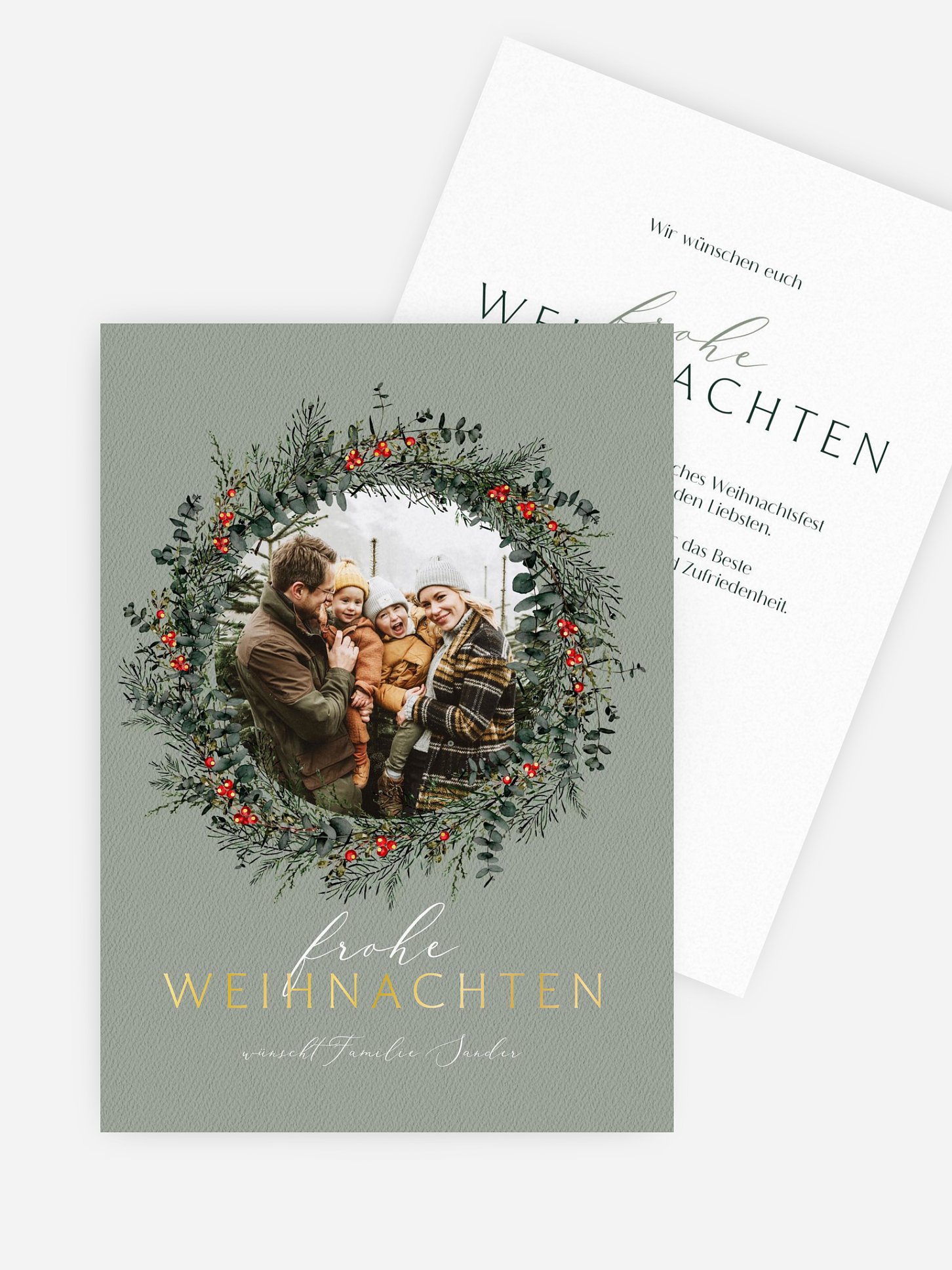 Weihnachtskarte Classic Wreath