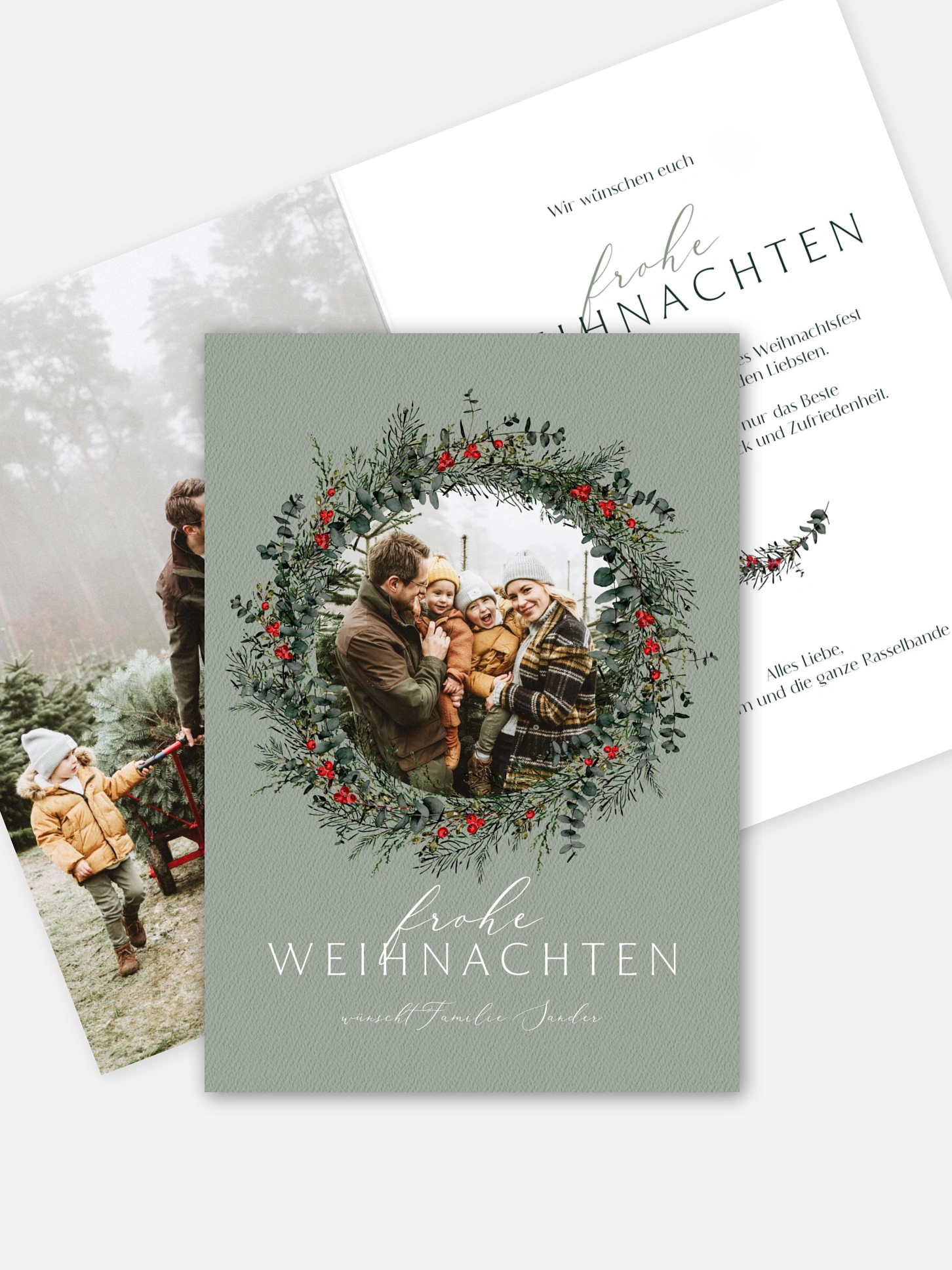 Weihnachtskarte Classic Wreath