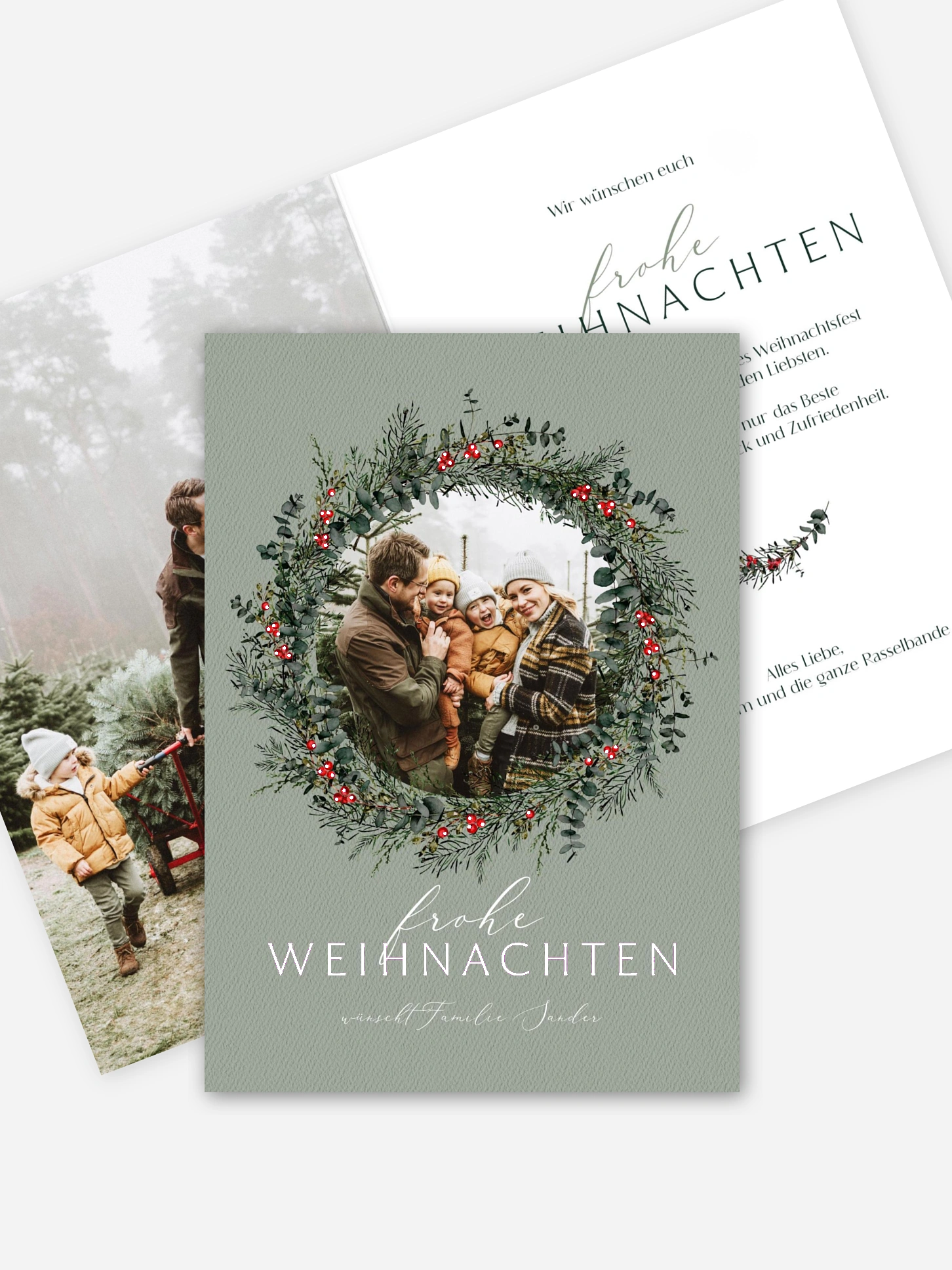 Weihnachtskarte Classic Wreath