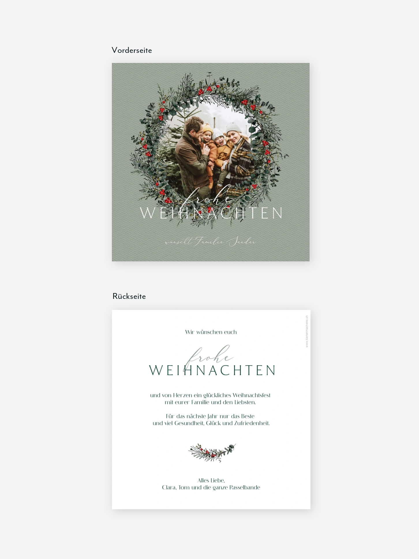 Weihnachtskarte Classic Wreath