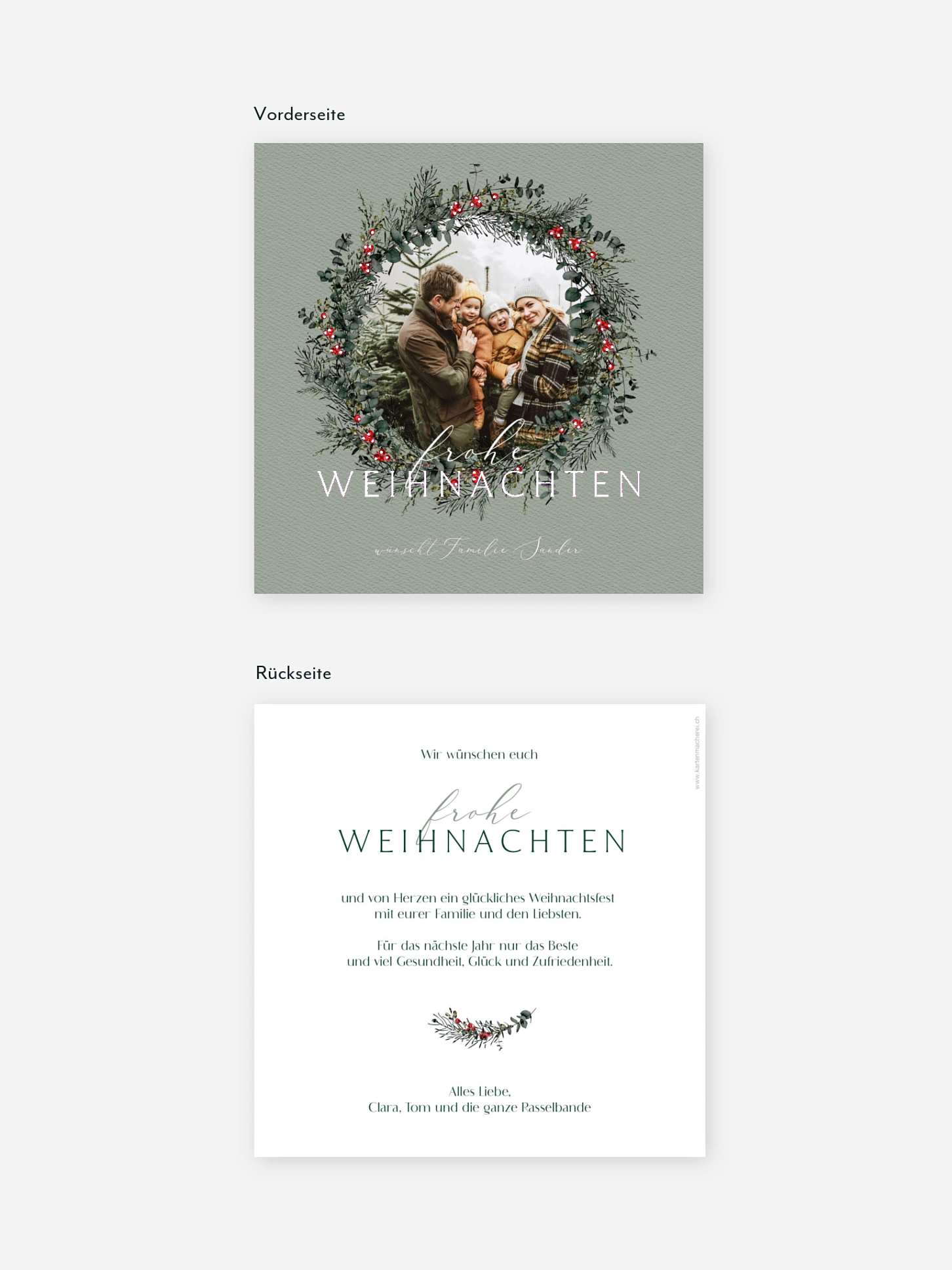 Weihnachtskarte Classic Wreath