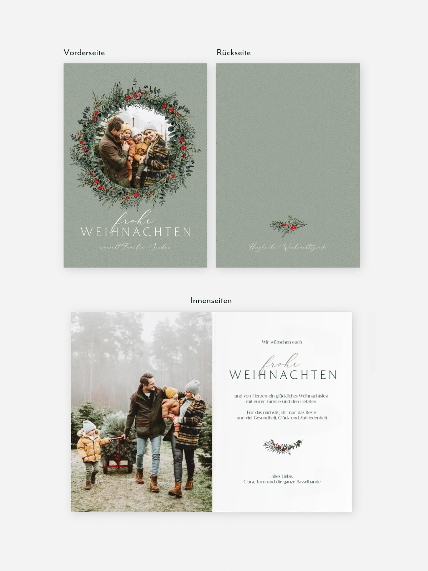 Weihnachtskarte Classic Wreath