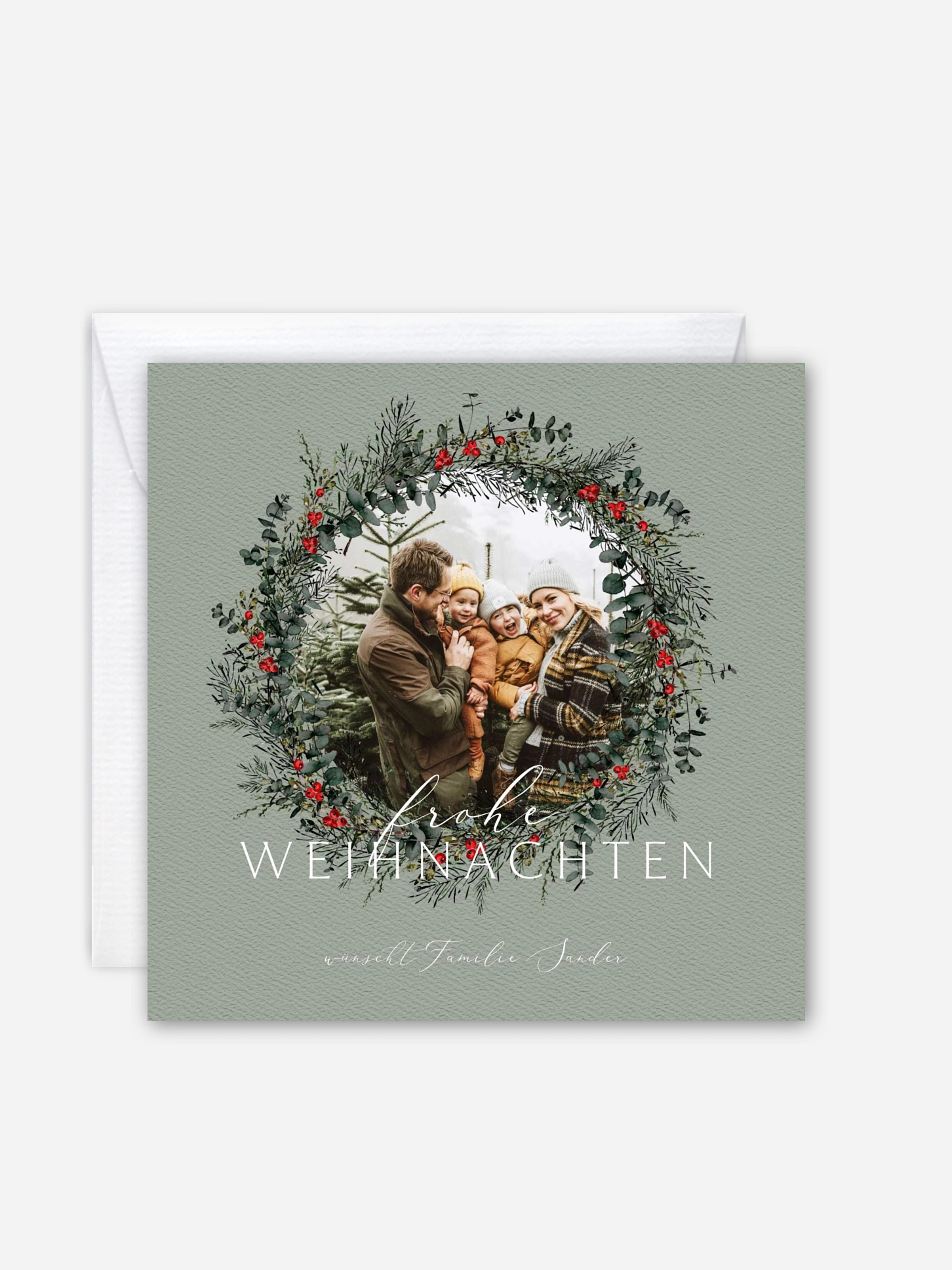 Weihnachtskarte Classic Wreath