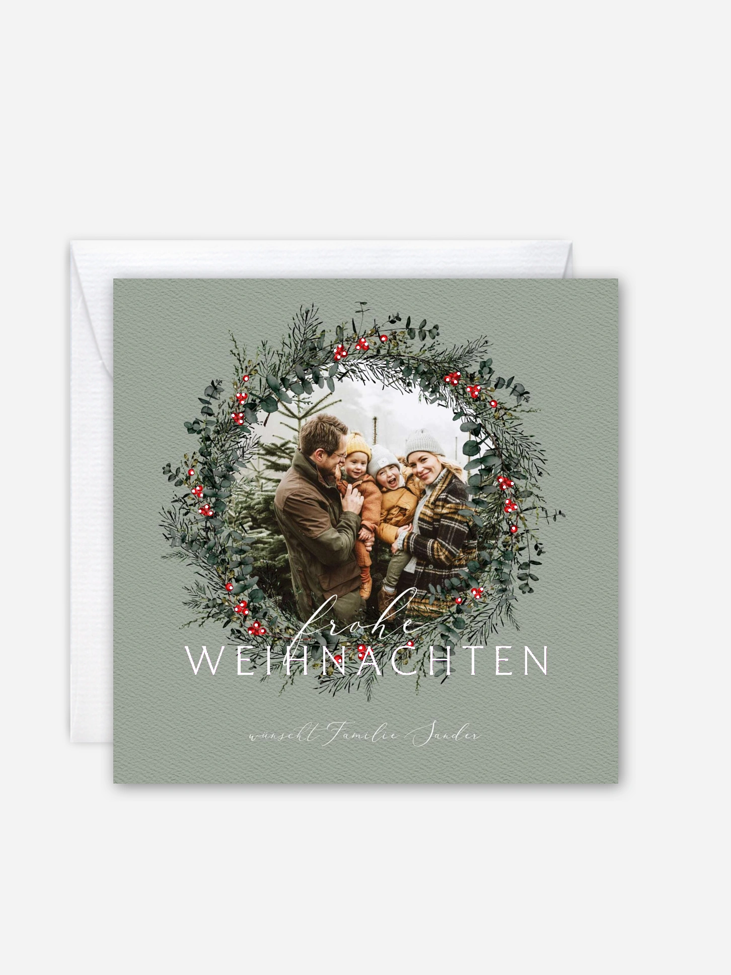 Weihnachtskarte Classic Wreath