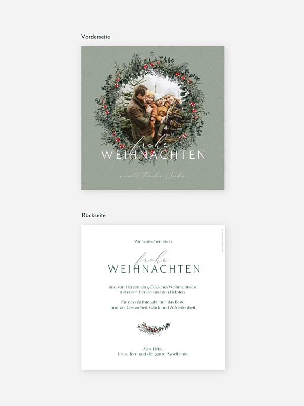 Weihnachtskarte Classic Wreath
