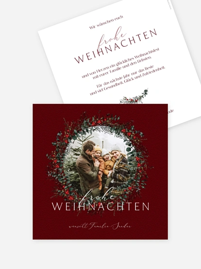 Weihnachtskarte Classic Wreath