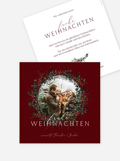 Weihnachtskarte Classic Wreath