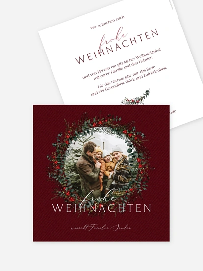 Weihnachtskarte Classic Wreath