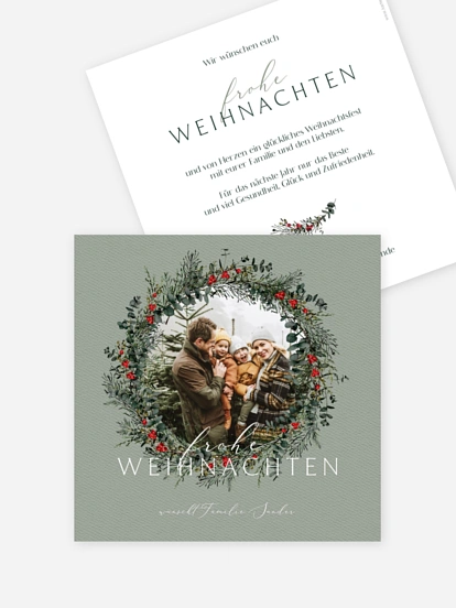 Weihnachtskarte Classic Wreath