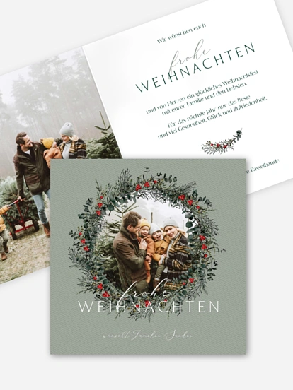 Weihnachtskarte Classic Wreath