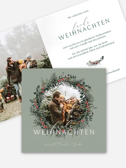 Weihnachtskarte Classic Wreath