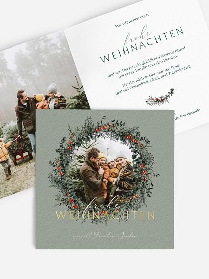 Weihnachtskarte Classic Wreath