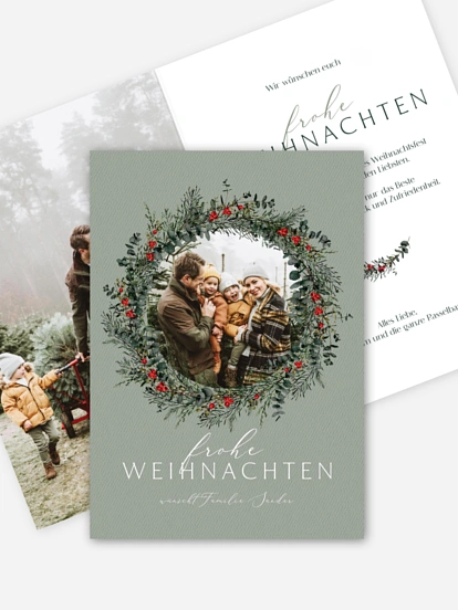 Weihnachtskarte Classic Wreath