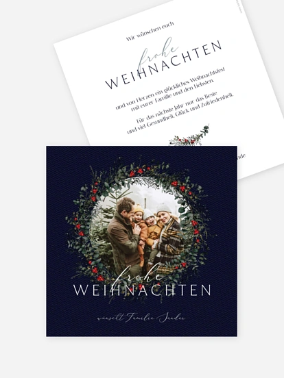 Weihnachtskarte Classic Wreath
