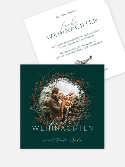 Weihnachtskarte Classic Wreath