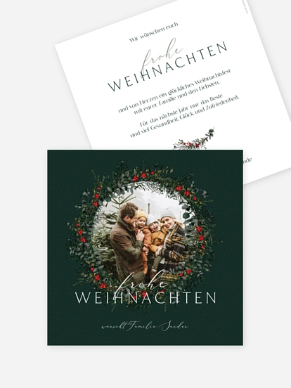 Weihnachtskarte Classic Wreath