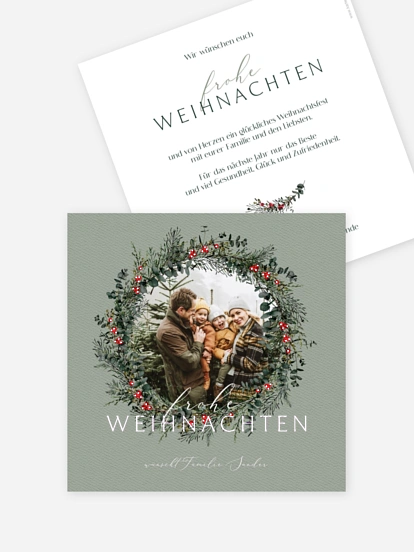 Weihnachtskarte Classic Wreath