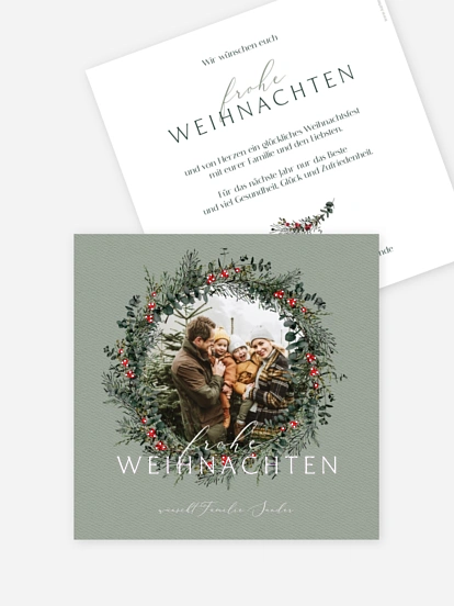 Weihnachtskarte Classic Wreath