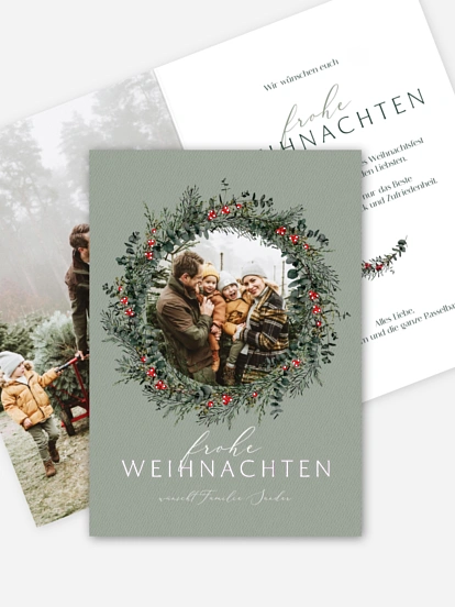 Weihnachtskarte Classic Wreath