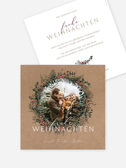 Weihnachtskarte Classic Wreath