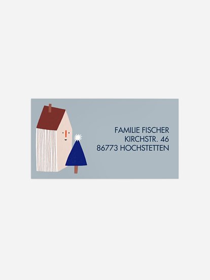 Empfängeraufkleber Weihnachten Winter Wunderland