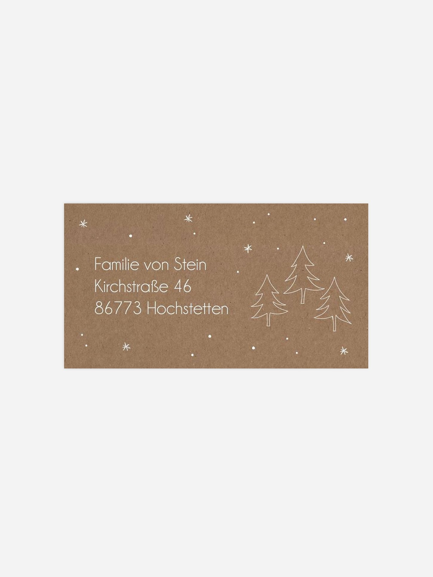 Empfängeraufkleber Weihnachten Tannenwald