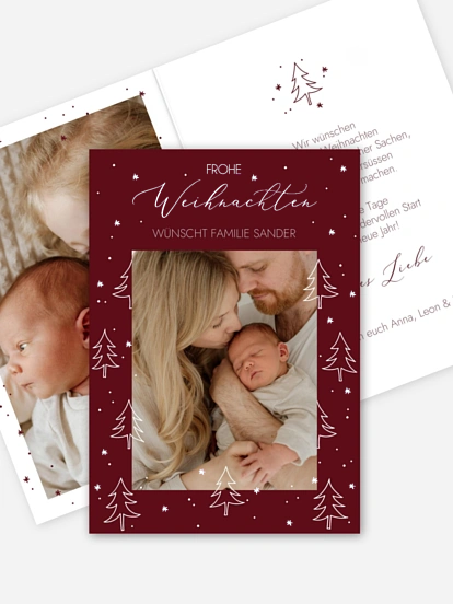 Weihnachtskarte Tannenwald