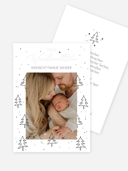 Weihnachtskarte Tannenwald