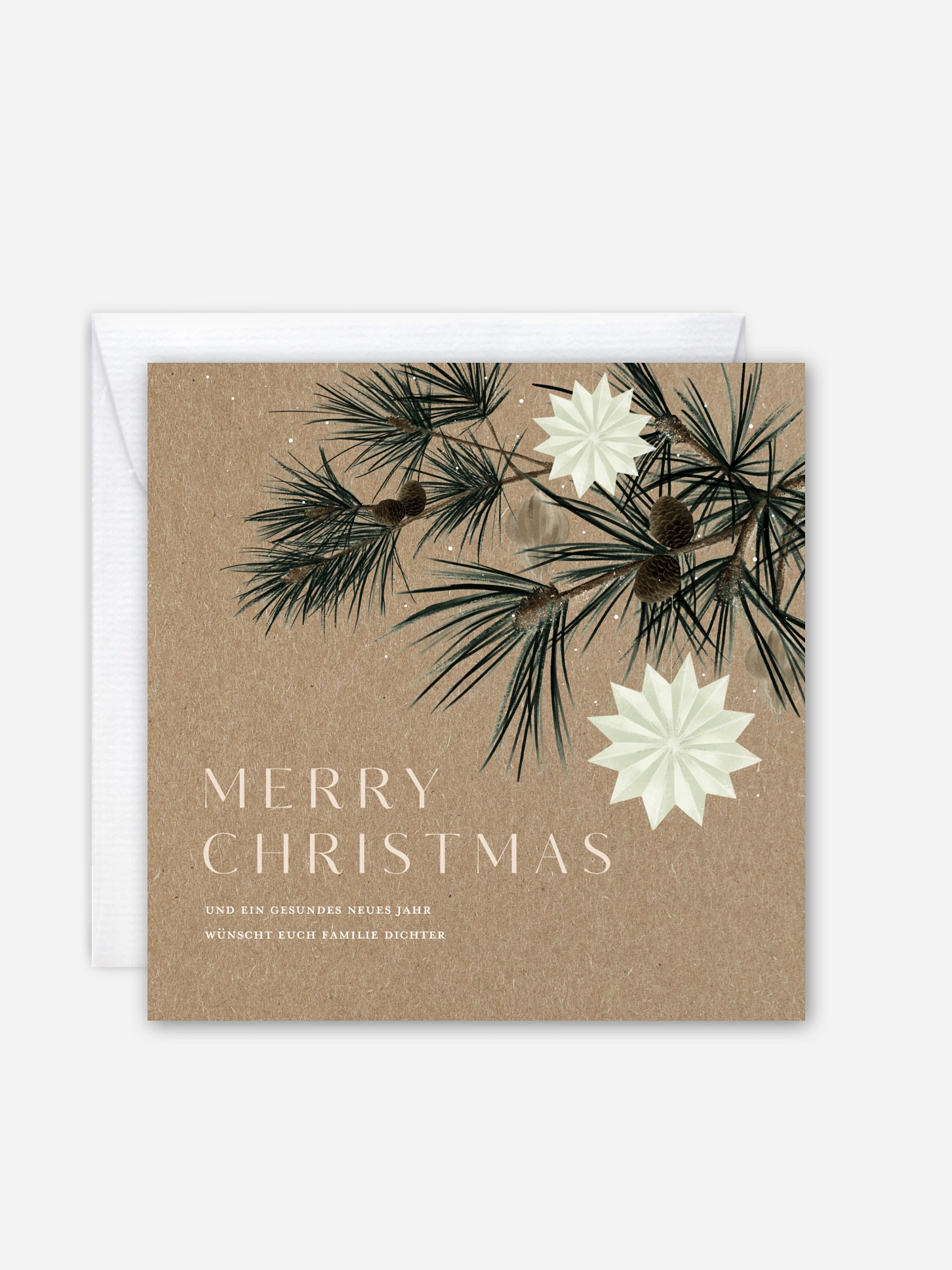 Weihnachtskarte Falalalala Kraftpapier