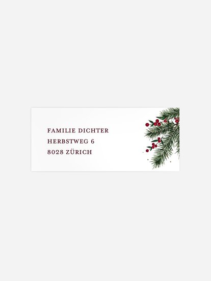 Absenderaufkleber Weihnachten Pine Arch