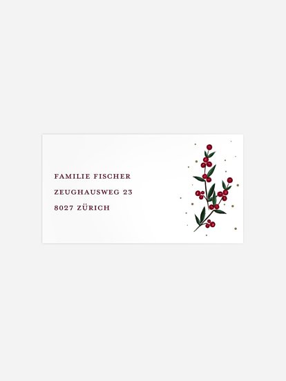 Empfängeraufkleber Weihnachten Pine Arch