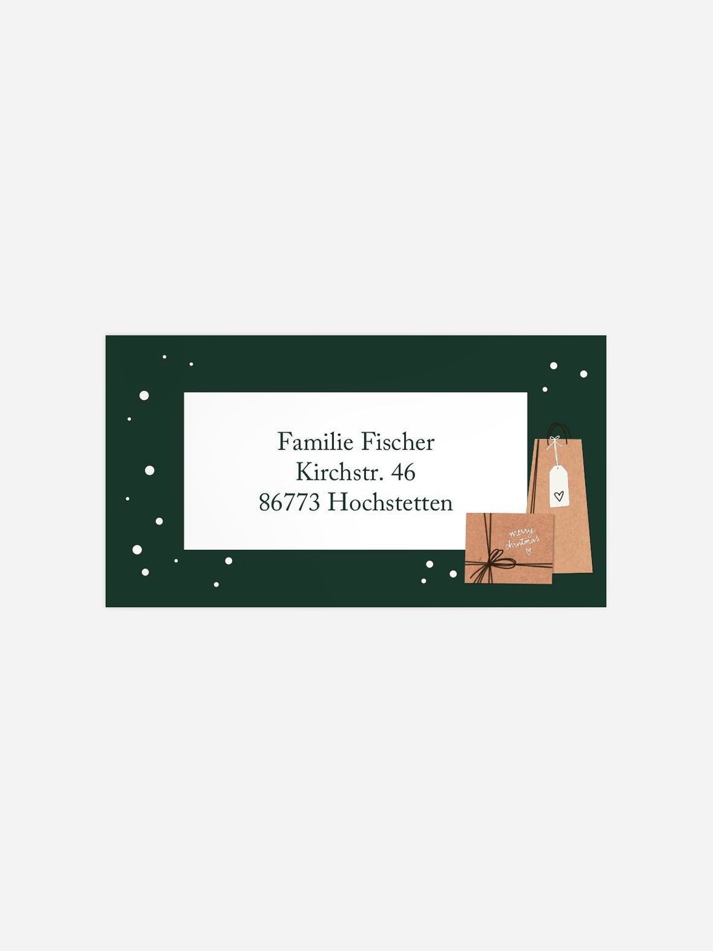 Empfängeraufkleber Weihnachten Geschenke